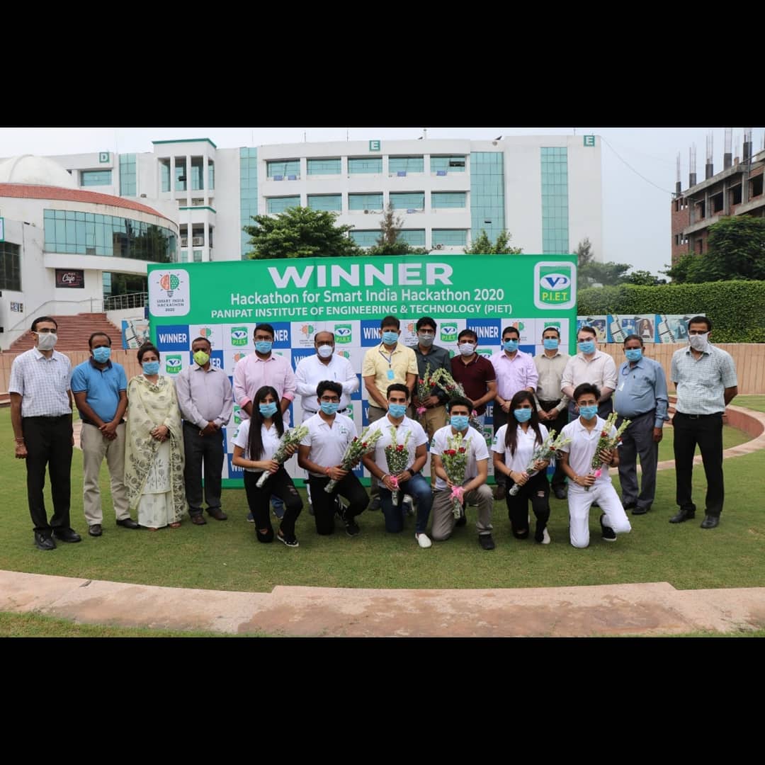 PIETPanipat's tweet image. We express our immense gratitude to @mhrd_innovation, @AICTE_INDIA, &amp;amp; organizing team of SIH2020 for guiding us in various activities that may help an institute to progress towards #Innovation &amp;amp; #Entrepreneurship. We are happy to have three winning team events at @SIH_2020.