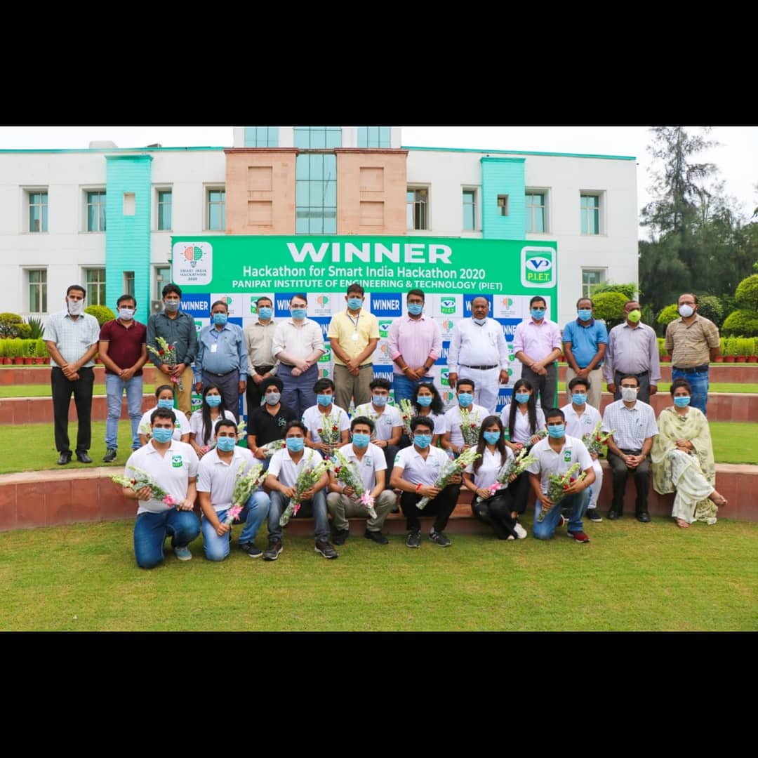 PIETPanipat's tweet image. We express our immense gratitude to @mhrd_innovation, @AICTE_INDIA, &amp;amp; organizing team of SIH2020 for guiding us in various activities that may help an institute to progress towards #Innovation &amp;amp; #Entrepreneurship. We are happy to have three winning team events at @SIH_2020.
