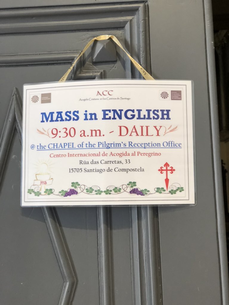 mbpatey's tweet photo. A free day in Santiago de Compostela, visiting St James in the cathedral, then Mass at the pilgrim centre before collecting the ‘Compostela’ certificate. @DioceseSantiago #CaminodeSantiago #CaminoFrances #Camino2020 https://t.co/OUQu8ne0GH