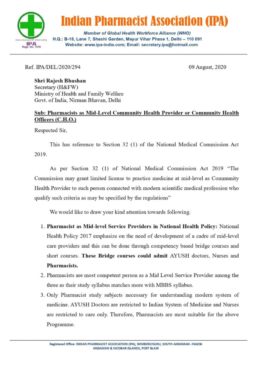 bhupendrakosma's tweet photo. Pharmacists Demands appointment as Community Health Officers ( CHO).

@IPA_India @ABHAY_IPA @IPAindia_ @IPA_Punjab @ipa_tripura @GujaratIpa 
@drharshvardhan @htTweets @timesofindia @IndianExpress @aajtak @ABPNews @MoHFW_INDIA @ZeeNews https://t.co/h5d1xk1ENr