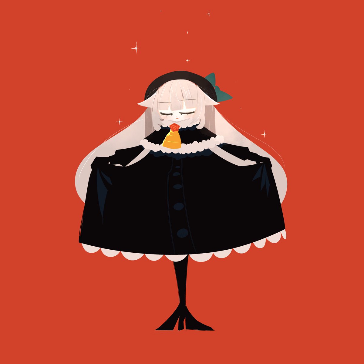 「カーテシーをする黒メリーミルクちゃんさんをみんな見てくれ(再掲)

#Merry」|えくもころのイラスト