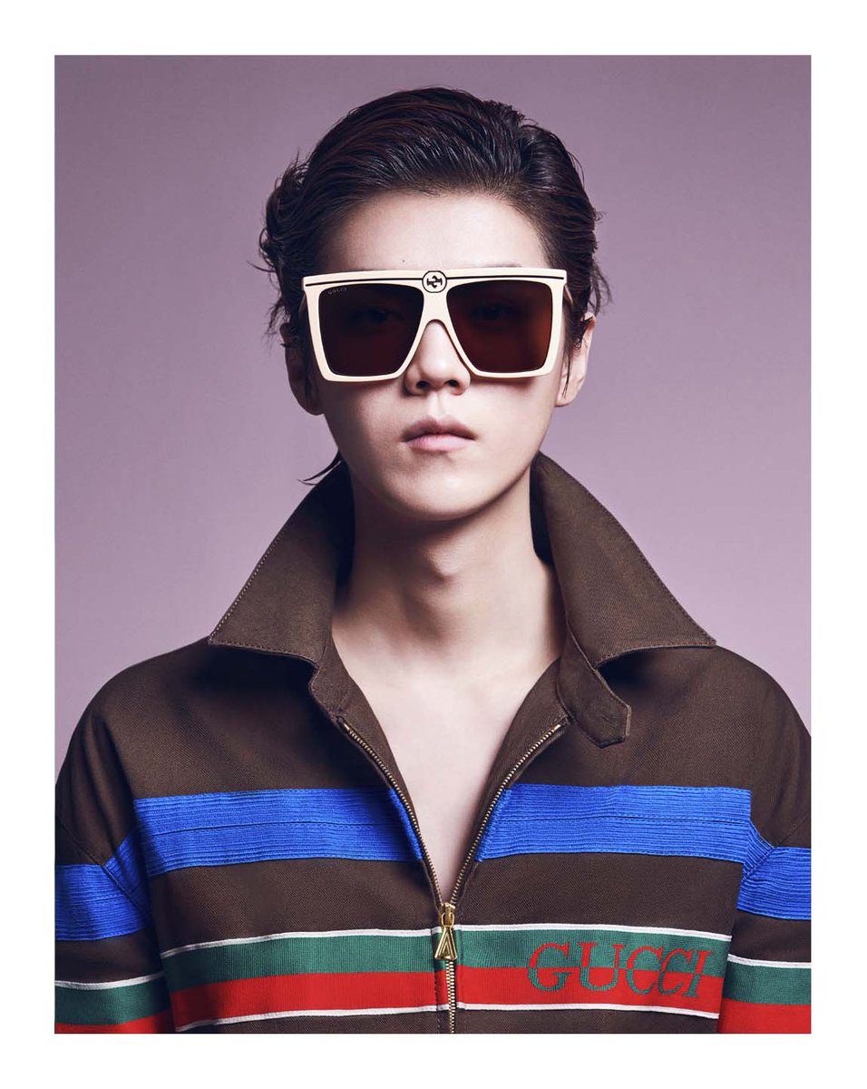#LuHan appears on the cover of #HarpersBazaarChina wearing a pair of square #GucciEyewear sunglasses and a #GucciPreFall20 cotton jacket. #LuHan is photographed by #YuCong and styled by #YuKun. #AlessandroMichele #GucciEditorials