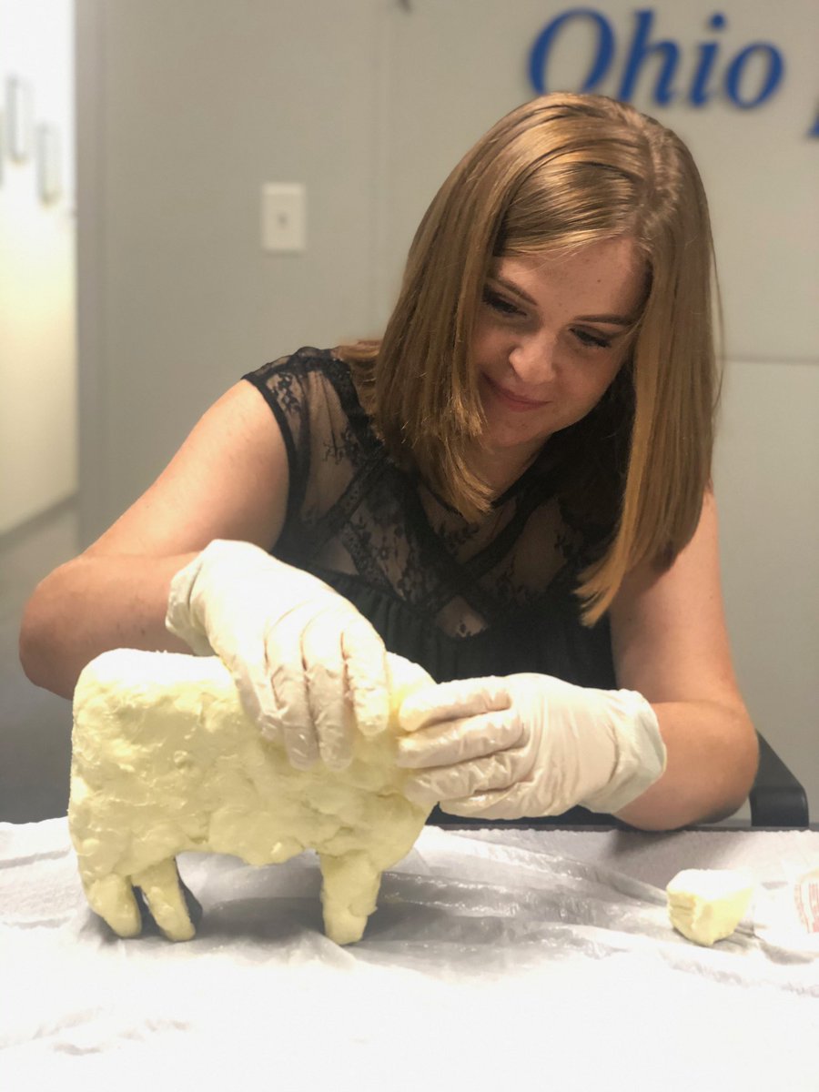 auggie_55's tweet photo. Are you even an AgComm student if one of your last projects as an intern isn’t to build Ohio Pork version of the OSF beloved butter cow?! @ACELatOSU https://t.co/2M6pLNmGPQ