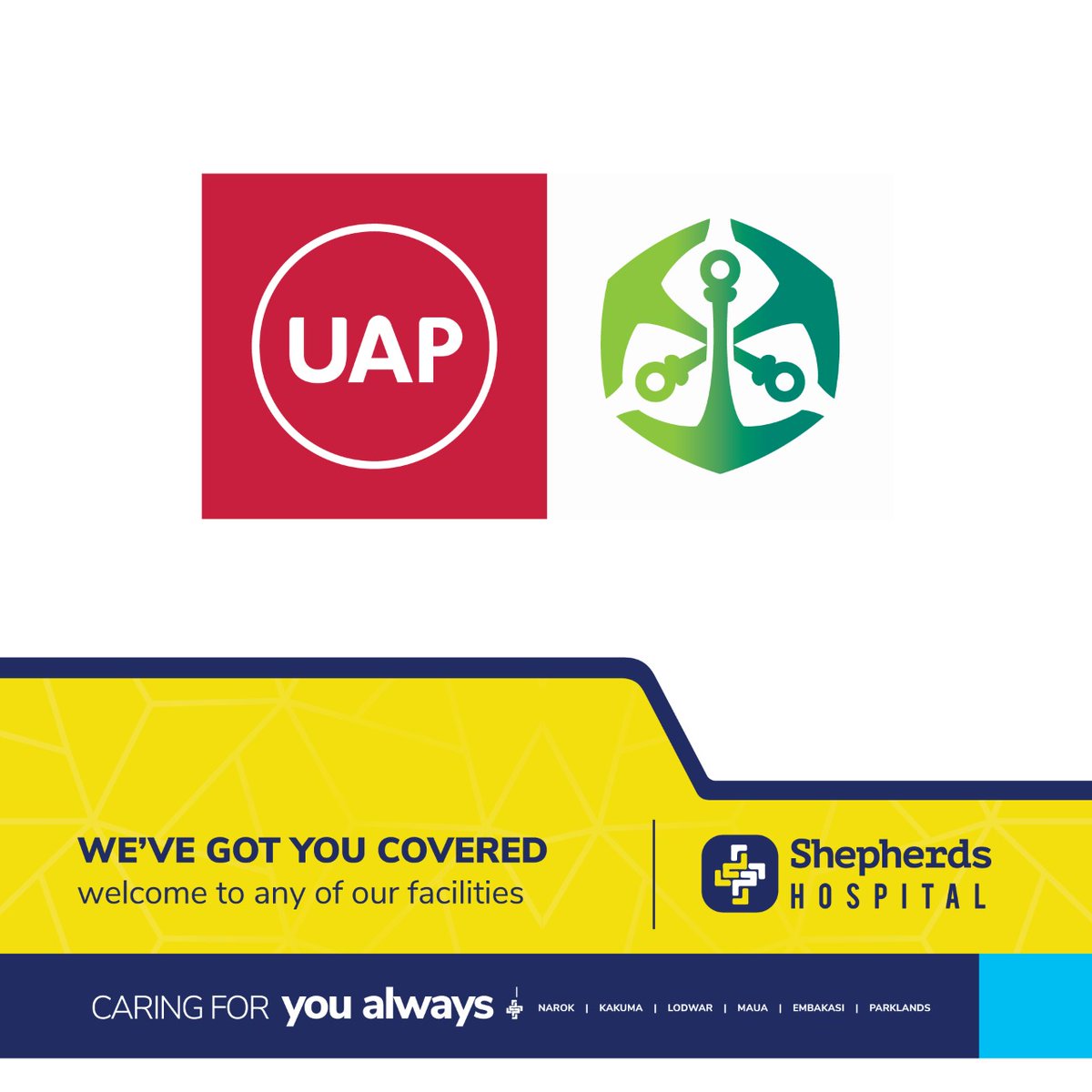 You are able to access services at any of our facilities with your UAP card.

#uapinsurance
#caringforyoualways
#shepherdshospital