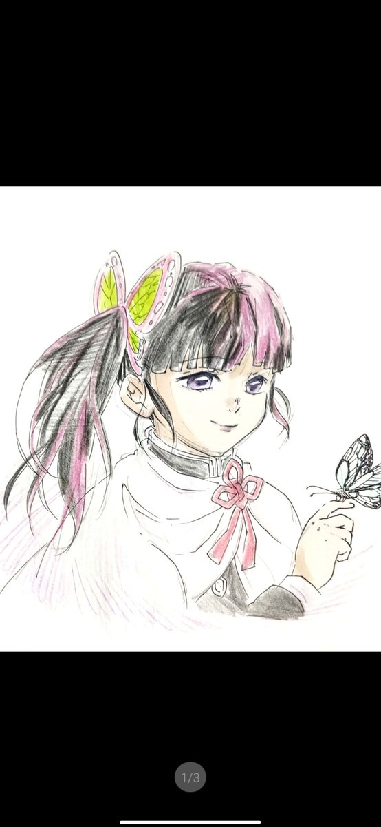 道草ちょこ🌱さんがTwitterに投稿した栗花落カナヲ(鬼滅の刃)のイラスト。
