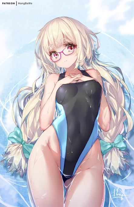 メガネ x 水着 x 少女~? 
