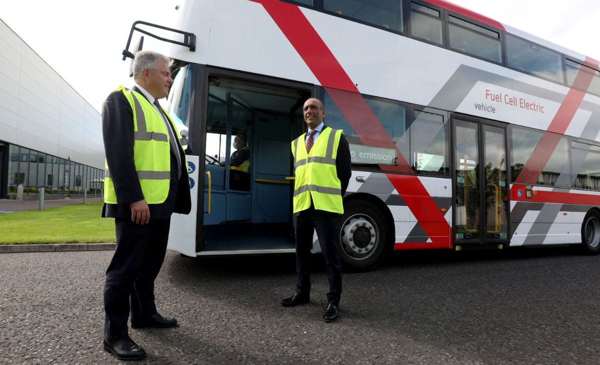 8/10 - August 6:  @BrandonLewis, Secretary of State for Northern Ireland, visits  @Wright_bus factory in Ballymena, where the world’s first double-decker hydrogen bus is being produced.  https://twitter.com/NIOgov/status/1291431585028419584?s=20