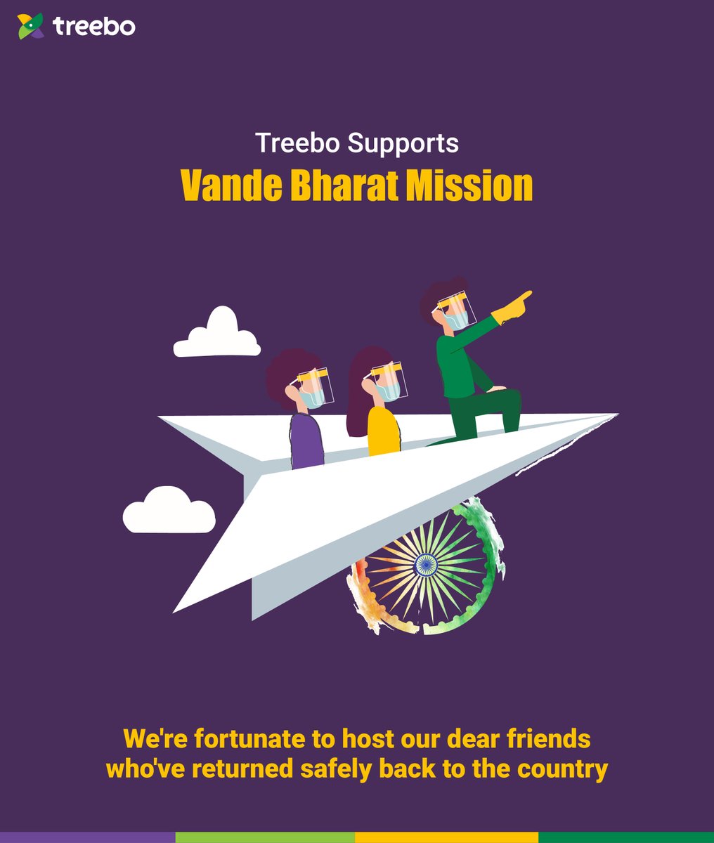 TreeboClub's tweet photo. We're proud to share our continued support to #VandeBharatMission. Our dear friends returning to India can book a #treebo for self-isolation & stay in safe hotels protected by #TreeboHygieneShield safety measures.
Stay stress-free with us while we cater to ALL your needs! https://t.co/JeTkAULPok