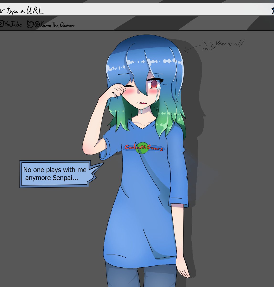 Karma__Arts's tweet image. CoolMathGames-Chan doesn&apos;t have any friends, and the ones she gets leave after a few years. ;-; #animegirl #anime #coolmath #art #artist #artistonTwitter #sad #animecrying #animewebsite #AnimeMemes #animemes #AnimeArt