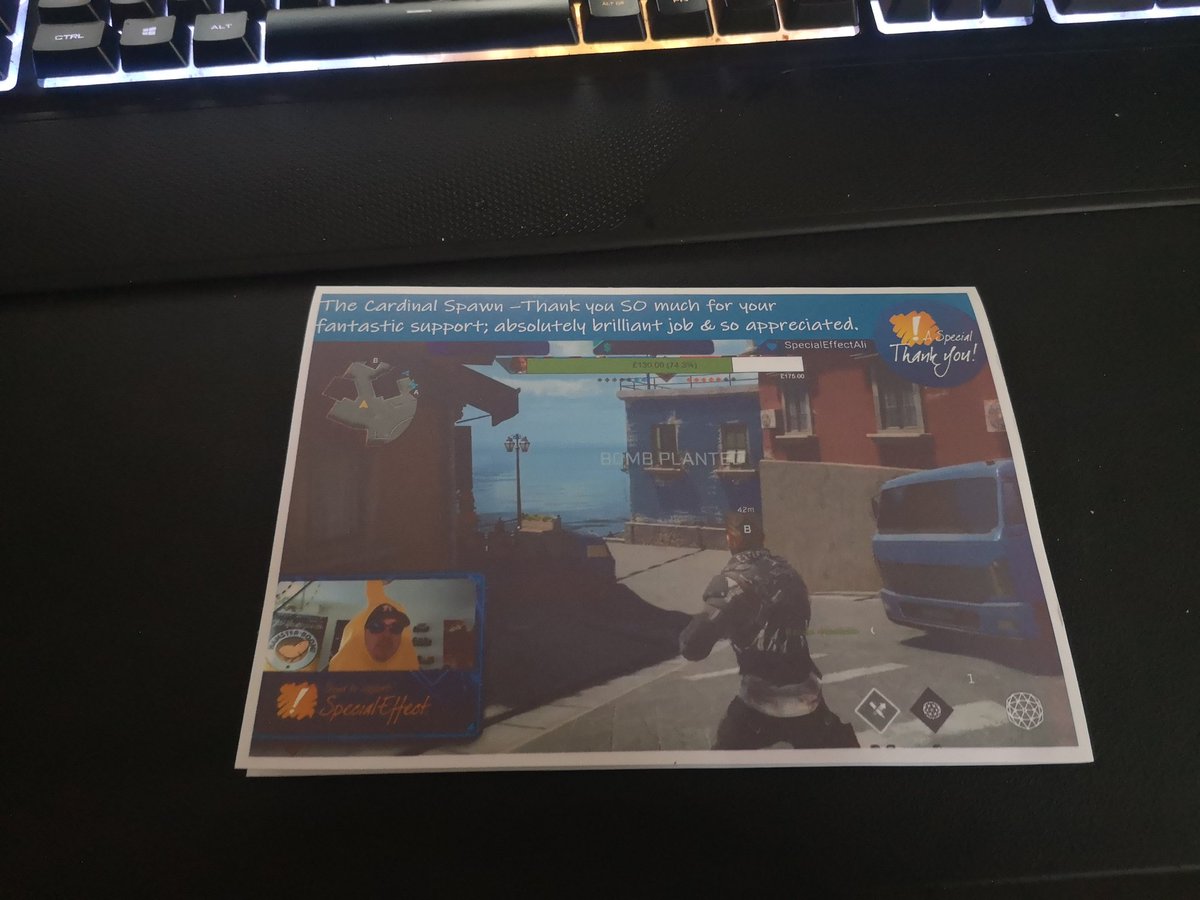 cardinalspawn83's tweet photo. Received this in the post today.  Such an awesome sentiment and really means a lot.

Thank you @SpecialEffect! https://t.co/DXPZ0pqkpM