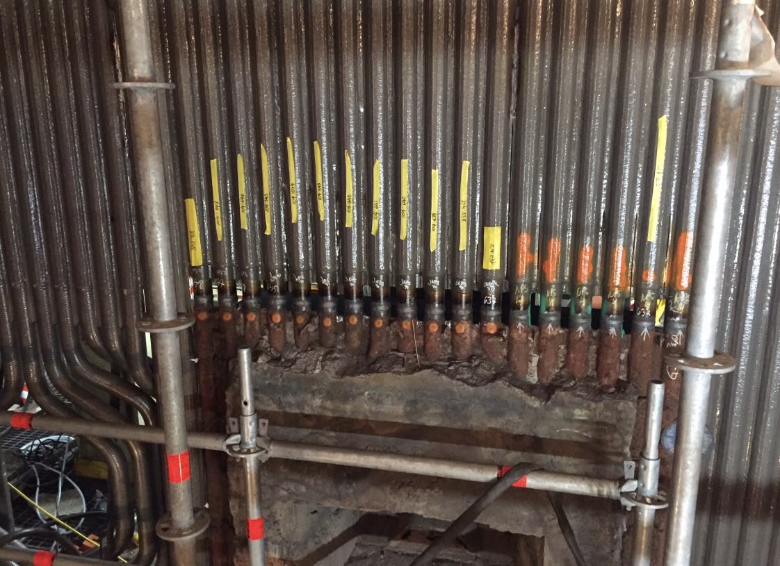 A nice row of boiler tubes ready for on-site X-Ray inspection. Axis NDT can carry out on-site radiography with site film development. This enables us to leave the radiographs on site at the end of the shift, job done. No need for return visits and additional costs.