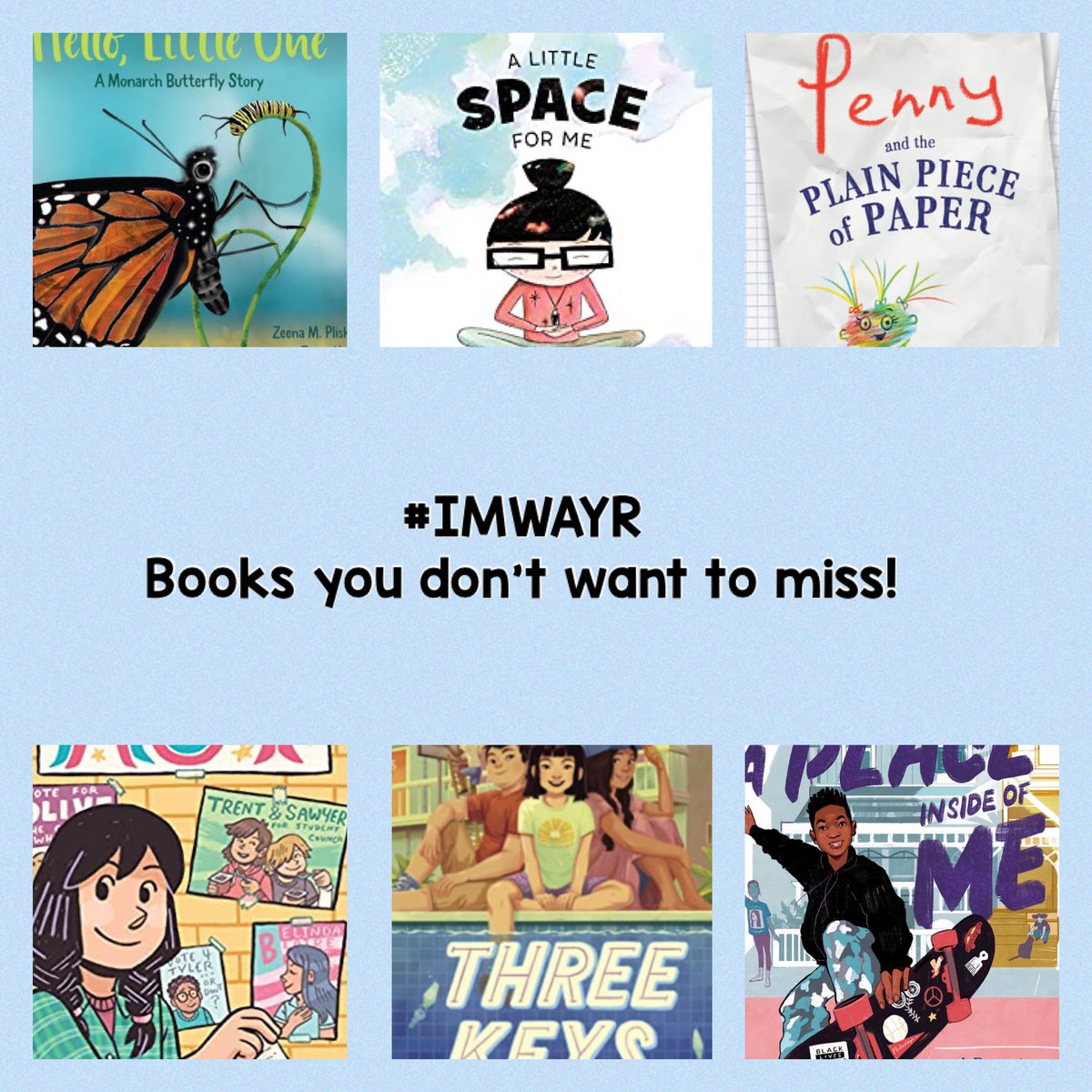 knott_michele's tweet photo. The last #IMWAYR post before I go on a little hiatus for the start of this school year. Some really fantastic reads this week. https://t.co/6ywzQm8MKb https://t.co/KjbDx2riIa