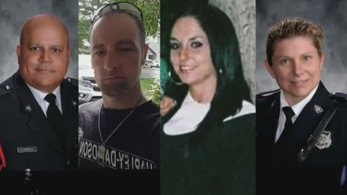 Move1069's tweet photo. Today marks two years since the tragic events on Fredericton’s northside.

Today, and always, we’re remembering Const. Robb Costello, Donnie Robichaud, Bobbie Lee Wright, and Const. Sara Burns. 

#FrederictonStrong 💙 https://t.co/wM1Uw0RkN7