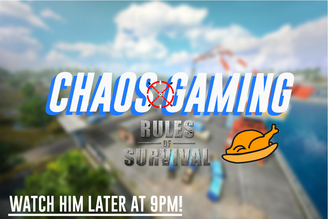 _theQden's tweet photo. SAVAGE!
Chaos Gaming is back at it again on RULES OF SURVIVAL watch as he outplays his enemies to victory!
WATCH HIM AT 9PM (GMT+8) EXCLUSIVELY ON https://t.co/HgygfTS6RX
#TheQDen
#RulesOfSurvival
#StriveToBeVictorious https://t.co/KLnCcpaMEA