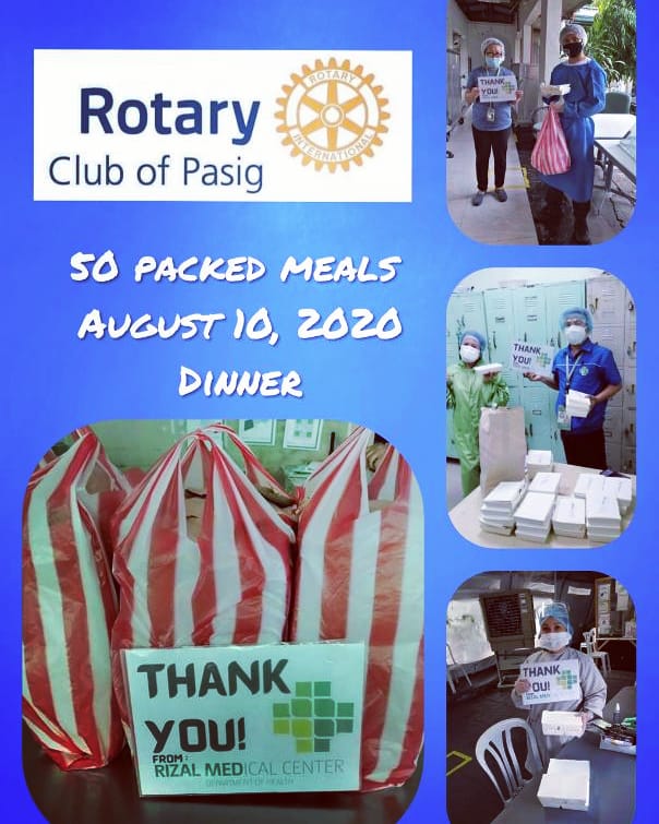 PasigRc's tweet photo. Rotary Club of Pasig #rcpasig continue support for our Frontliners at Rizal Medical Center. #kwentongRotary #rotarytransforms #Rotaryopensopportunities https://t.co/0fY2tgX6sQ
