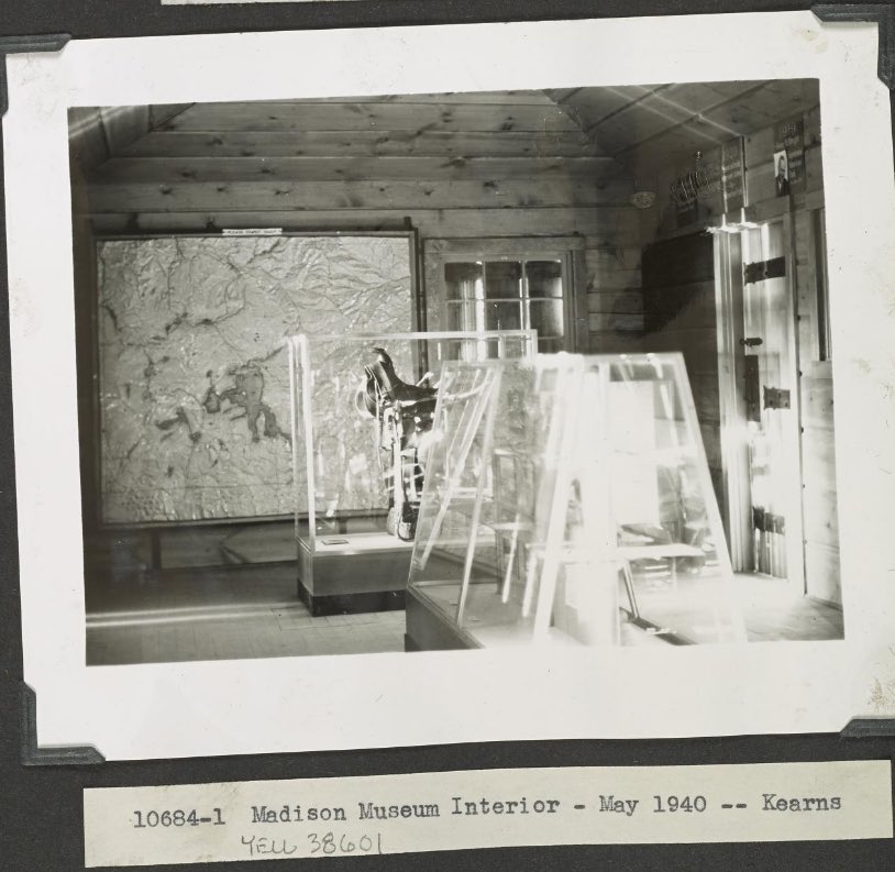 Madison Junction Museum, 1939 &amp; 1940. Built in 1929-30 as a “trailside Museum,” allowing visitors traveling by car to learn about the Park. It now houses an information station &amp; <a href="/ynpforever/">ynpforever</a> store, &amp; is listed on the National Register of Historic Places.  yellowstoneinsider.com/2015/06/30/mad…