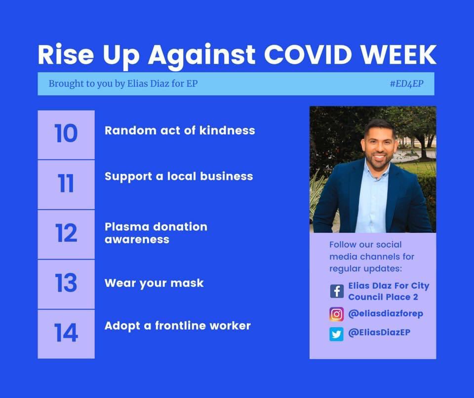 EliasDiazEP's tweet photo. Good morning! ☀️ We’re RISING UP against COVID this week. With a little bit of effort, a sense of community, and lots of love, we can flood our feeds with small ways to get us through this crisis. Upload your pic each day with #ED4EP 🇺🇸 https://t.co/6UbEsp7S63