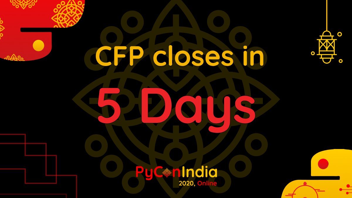 pyconindia's tweet image. 🚨CFP closes in 5 days 🚨Submit your proposal now before the⏰ time runs out.
in.pycon.org/cfp/2020/propo…
#pyconindia2020 #Python #DataScience #infrastructure #security #MachineLearning