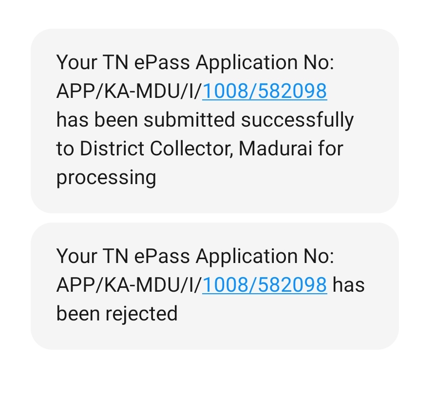 vijay_smartt's tweet photo. #tnepass @TamilTheHindu @PTTVOnlineNews @ThanthiTV @sumanthraman - Applied a medical emergency epass from Bangalore to Madurai as my father in law got cardiac arrest and hospitalized. And it got rejected within a min. Is that process simplified sir ?  @CMOTamilNadu https://t.co/XTS5cFqqrG