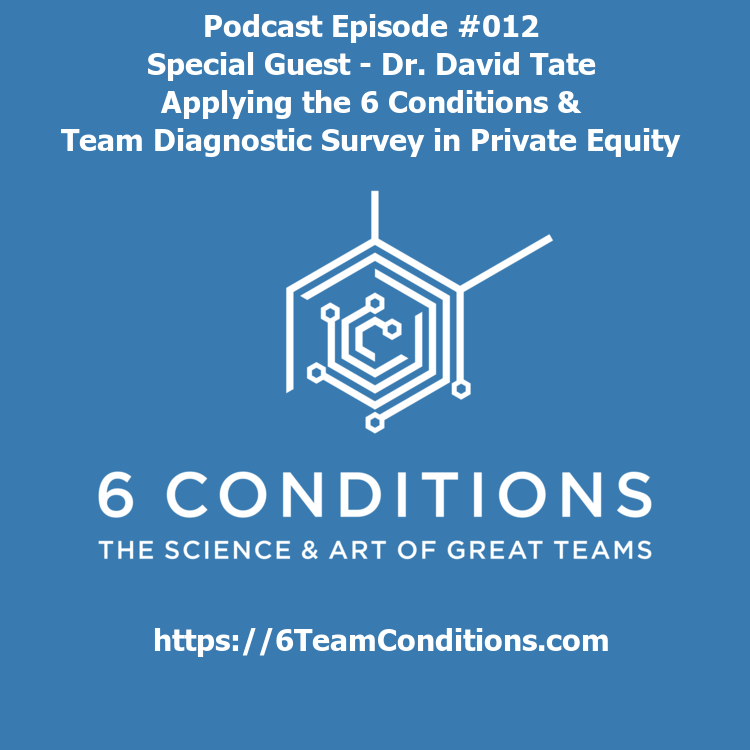 6 Conditions Podcast | Applying the 6 Conditions and Team Diagnostic Survey in Private Equity | Special Guest - Dr. David Tate - mailchi.mp/848f14f0af96/6…