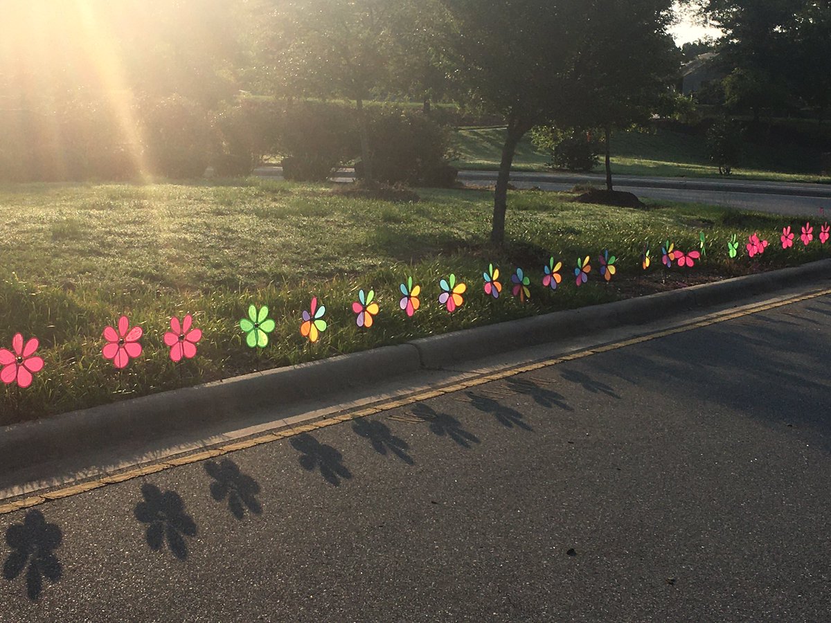 What a delight as we drive into campus! We have the best students &amp; PTA in the world! Thank you for brightening our teachers day! ❤️ <a href="/AlstonRidgePTA/">Alston Ridge Elementary PTA</a> @ARECounselors <a href="/NorthwestWCPSS/">WCPSS Northwestern</a>