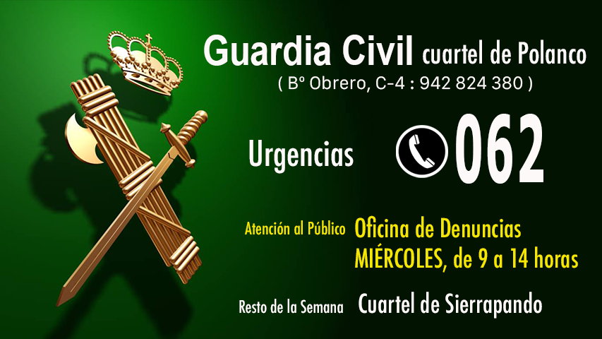 AytoPolanco's tweet photo. #PolancoInforma | Atención al público en el cuartel de la Guardia Civil
Ante las preguntas realizadas por vecinos, Ayuntamiento recuerda que cuartel de la @guardiacivil de Polanco mantiene abierta la atención al público en su Oficina de Denuncias, los Miércoles de 9 a 14 horas https://t.co/T56Tfdzch6