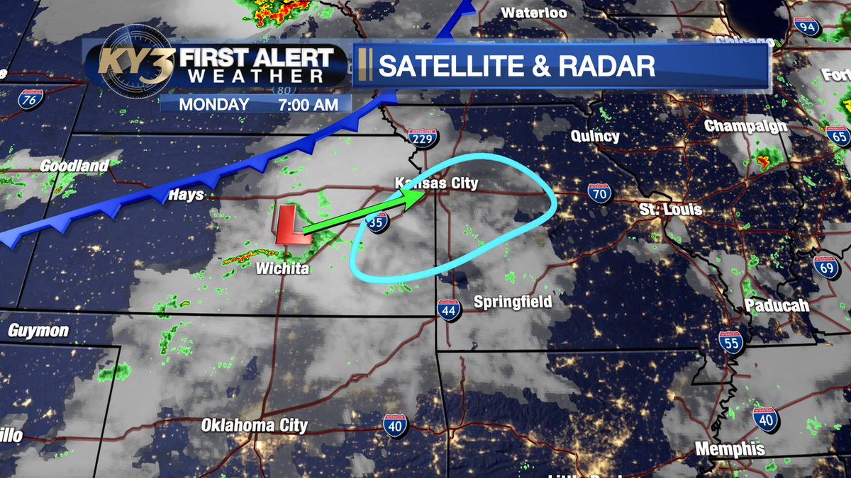 brandonbeckky3's tweet image. FIRST ALERT WEATHER: While various models handle the timing differently, I think storms are possible by early afternoon across parts of central Missouri as an upper low moves toward the Kansas City area.  High wind and large hail are possible.  Stay aware of the sky today!
