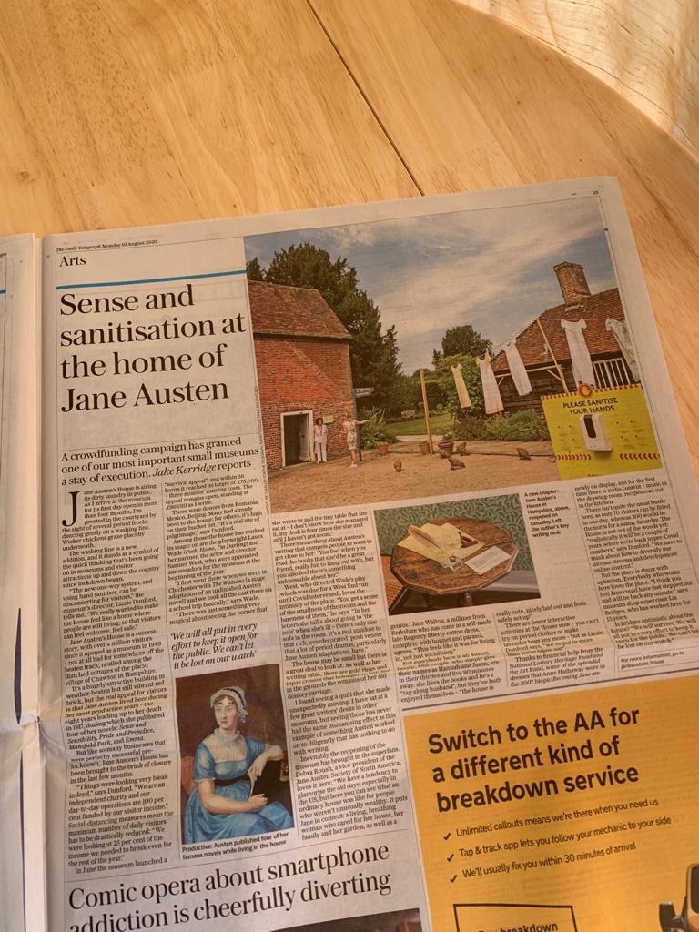 Brilliant piece on our <a href="/JaneAustenHouse/">Jane Austen’s House</a> #reopening in <a href="/Telegraph/">The Telegraph</a> today. Thanks <a href="/JakeKerridge/">jakekerridge</a>! 
bit.ly/30GBcnm

#JaneAustensHouse #JaneAusten