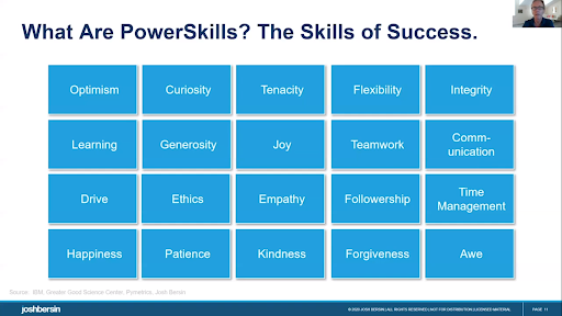 PeopleMatters2's tweet photo. Optimism, patience, forgiveness, &amp; integrity: @Josh_bersin shares the in-demand power skills #TechHRIN https://t.co/8bj4oUo5Yu