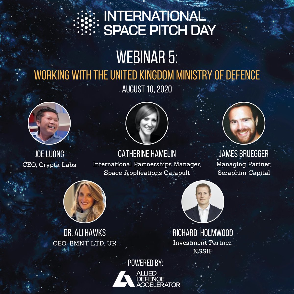 starburstaero's tweet photo. Make sure to join us today at 8AM PT / 11AM ET / 1600 BST for our next Allied Defence Accelerator Webinar: "Working With The United Kingdom Ministry of Defence"!

Please click this URL to join https://t.co/lhdTz000De Passcode: 248546

#alliedDFEN #Ispd #Internationalspacepitchday https://t.co/4KcMbf98Q0