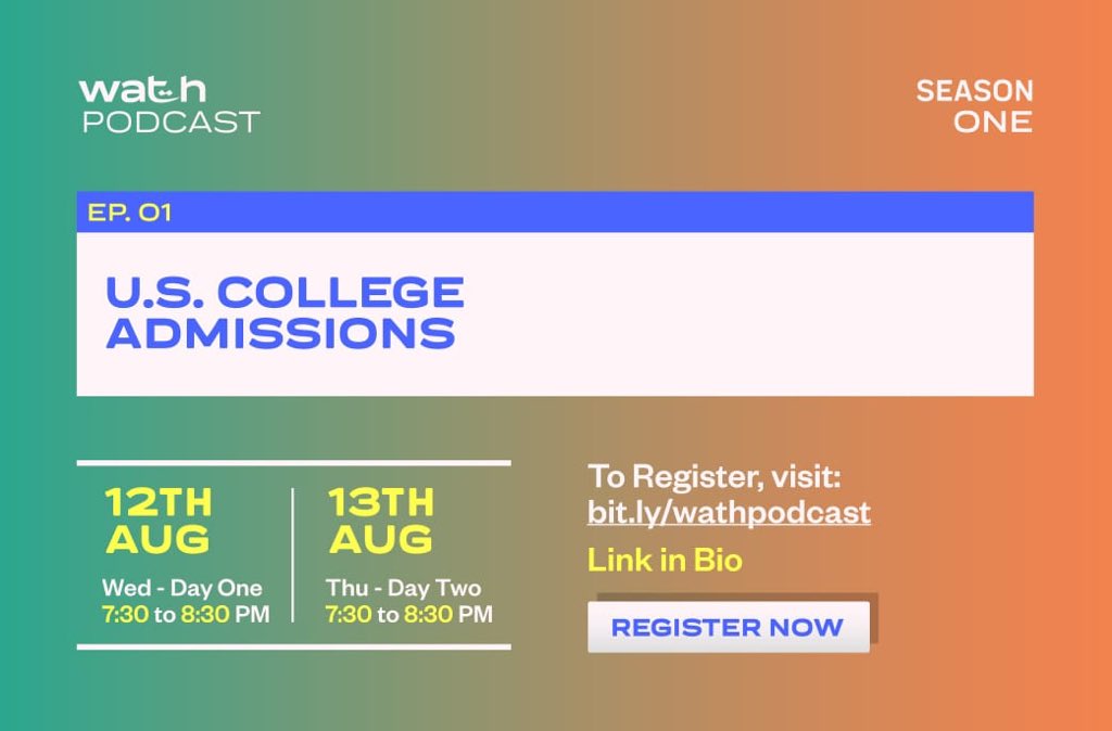 findyourwath's tweet photo. Greetings Everyone! Episode 01 of our Interactive Podcast is here! In this episode we will discuss the US College Admissions Process and concerning issues. Participants will get a chance to interact with the hosts and the guests. 
Register at https://t.co/TtdJiuddql. https://t.co/z0Ux4ZMbNc