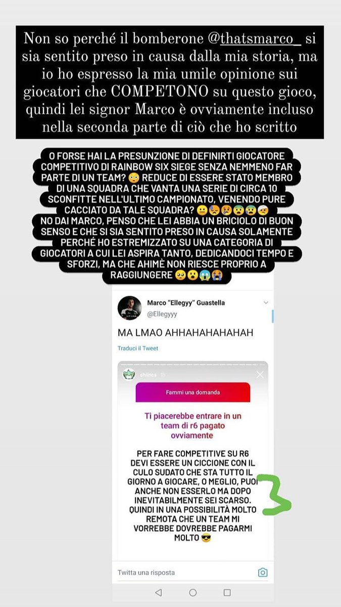HAHAHAHAHAHHAHAHAHAHHA MA QUANTE STRONZATE STO LEGGENDO.
Non sono stato MAI cacciato o benchato da op ma è stata una mia scelta parlando col manager @qaentin  e seconda cosa il team c’è ma non si dice mai finché non c’è un post ufficiale.
Vai a fare thunt adesso