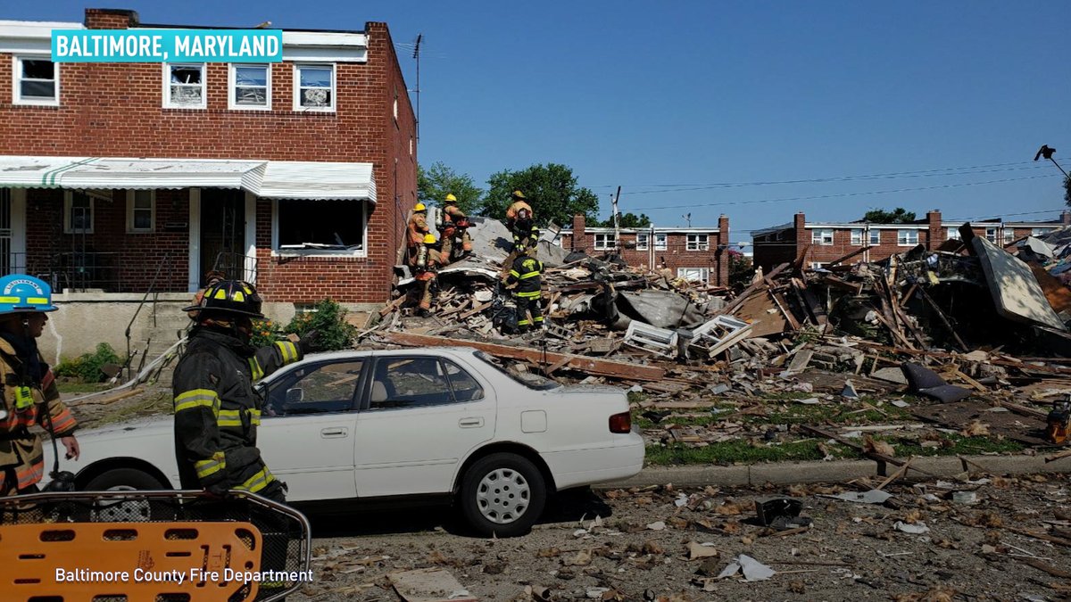 cgtnamerica's tweet image. One woman is dead and four others are critically wounded after several homes in the U.S. city of #Baltimore, Maryland exploded. The cause of the blast is under investigation.

#BaltimoreExplosion
