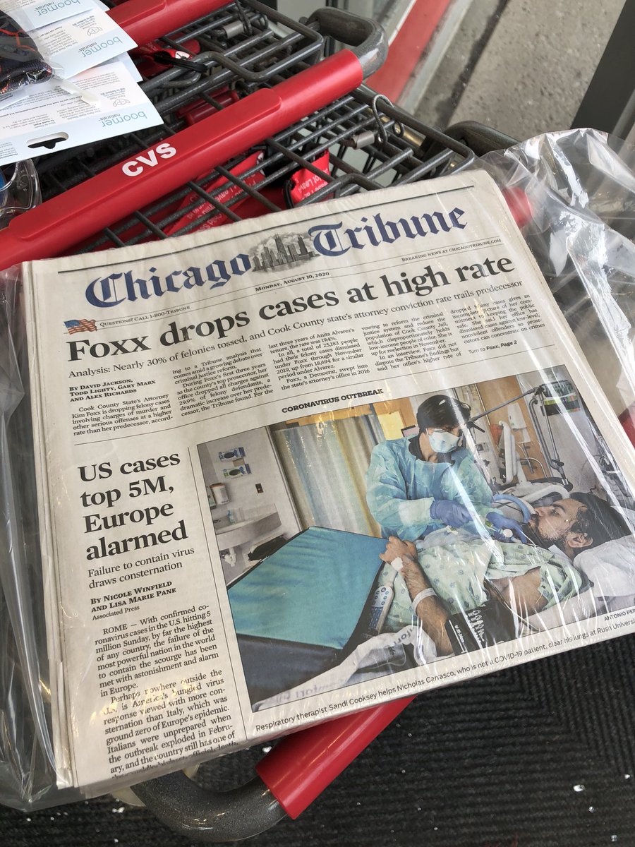 jonnybarron's tweet photo. @MacDaddySoda @SAKimFoxx Cover of the tribune at the CVS I went to this morning that was destroyed. She is terrible. https://t.co/I0dLgKzuNL