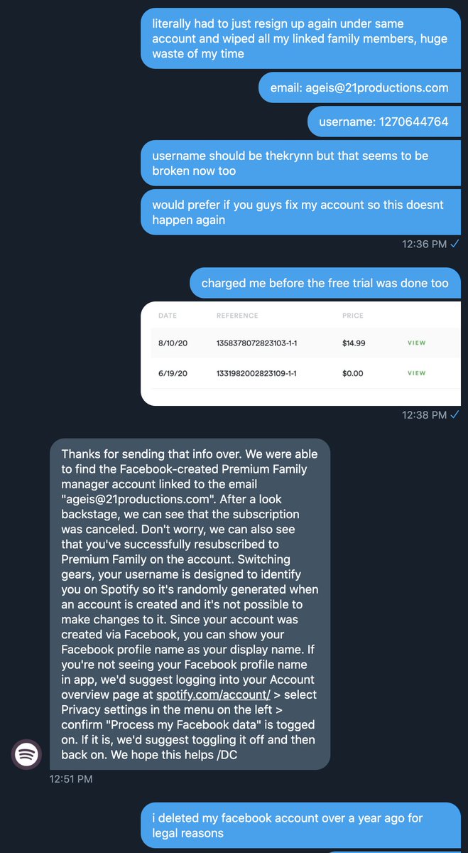 thekrynn's tweet photo. Spotify surprises yet again with canceling trials and then charging 1/2 https://t.co/ZB4VuVTKuO