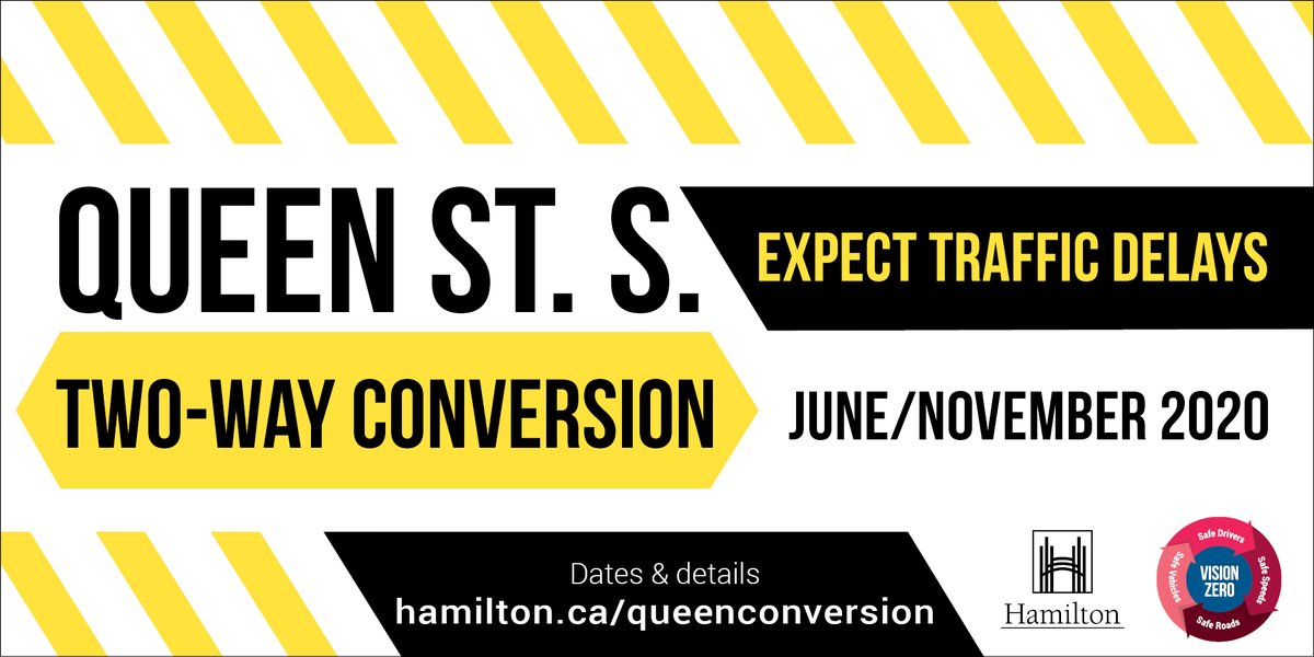 cityofhamilton's tweet photo. Construction work continues on QUEEN St between Aberdeen-King as the street is being converted to two-way traffic. The work and related traffic delays are expected to continue through the summer and fall - learn more: https://t.co/qweg86ZWjd. #HamOnt #QueenSt2Way https://t.co/1fl7wxqigJ