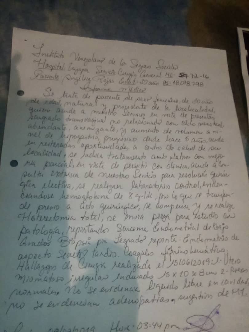 MarianelaY's tweet photo. tuiteros en esta oportunidad quiero pedirles ayuda RT se trata d 1 vecina esta muy mal d salud y necesita q la operen d emergencia tiene1 tumor en ls ovarios y le mandaron a hacer 1 tomografía abdominal y pélvica con 2 contraste y pre operatorios y no tienen recurss @dcabellor 🙏 https://t.co/8TguFZX20c