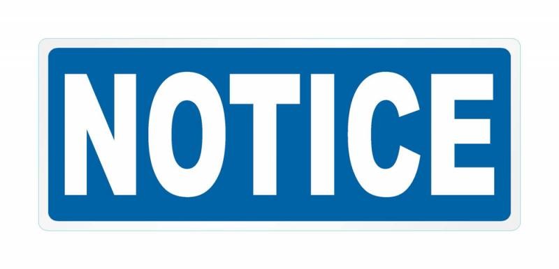 Community notice. Notice. Notices.