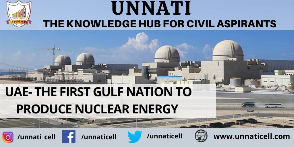 UNNATICELL's tweet photo. The UAE has become the first gulf country to produce nuclear energy. The Abu Dhabi based Barakah power plant has become operational. The initiation of the plant is to begin by the end of this year.

By : @BhaswatiBora10 

#NuclearEnergy #UAE #AbuDhabi https://t.co/9zw1RDyFUt