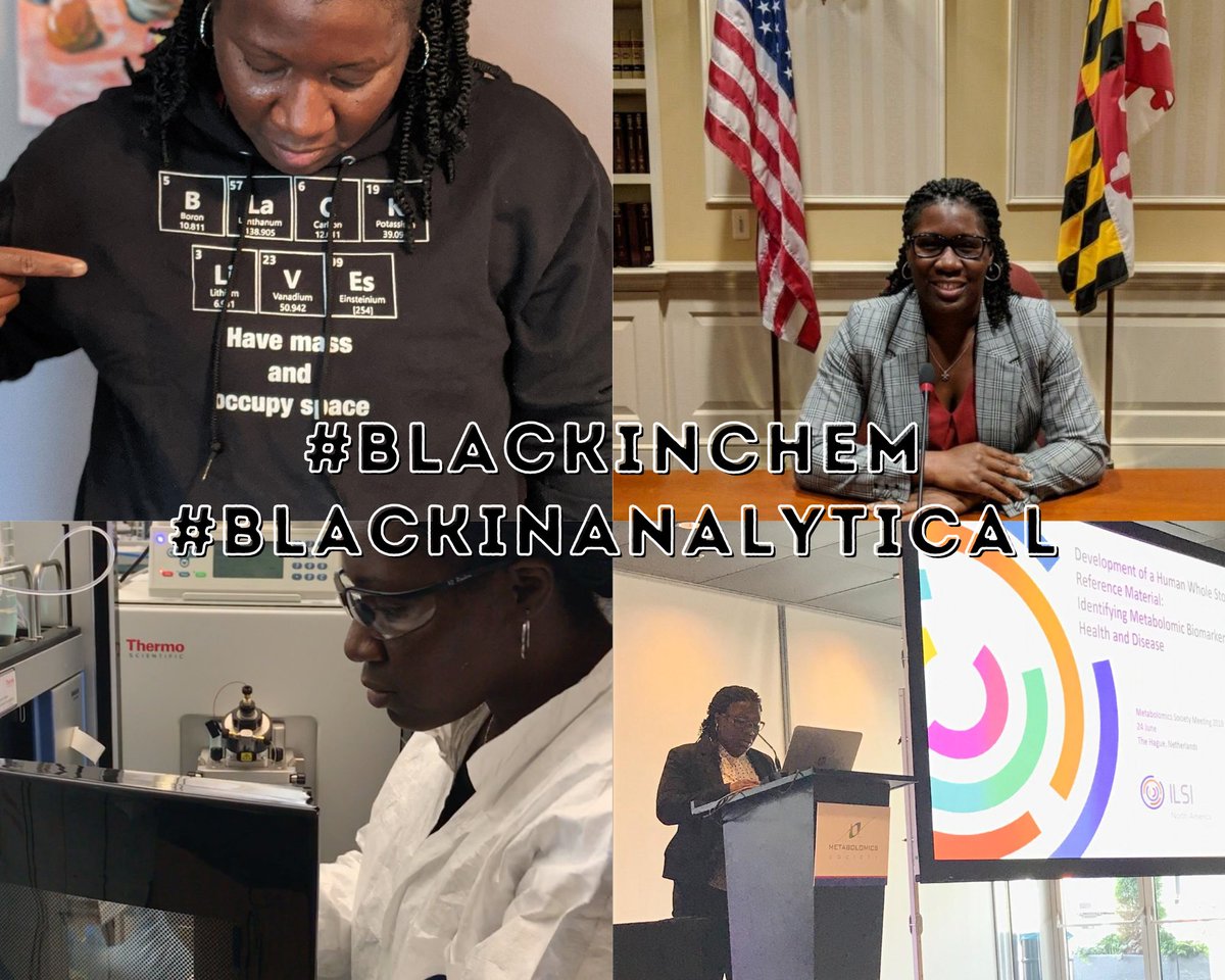 Hey Everyone😃...Christina here. Proud analytical chemist. Mass spectrometry (ambient ionization, metabolomics) expertise. 
Currently:
Research Chemist
STEM Advocate/Outreach
Cofounder @F2MLLC
Cofounder of Coalition of Black Mass Spectrometrists
#BlackinChem #BlackinAnalytical