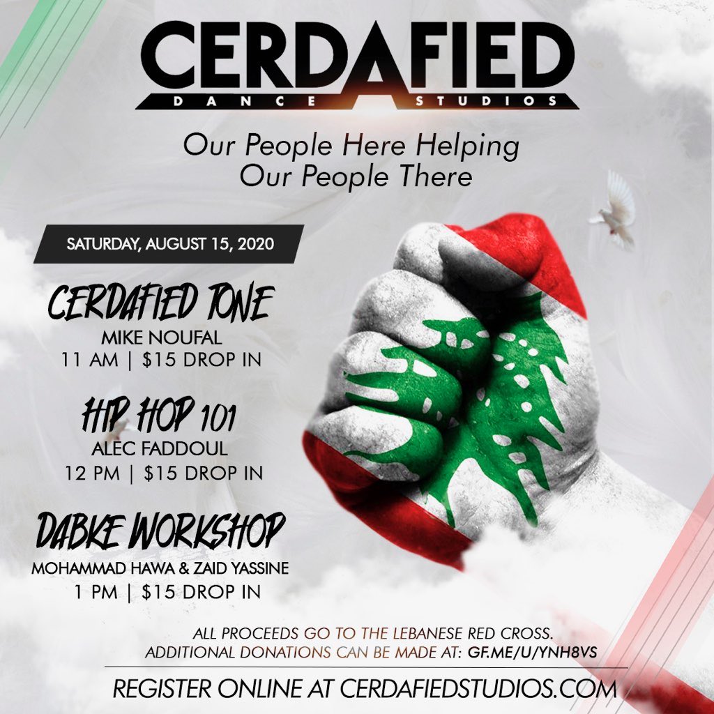 Come out and support this saturday 🙏🏽❤️🇱🇧 #Lebanon #LebanonRedcross  <a href="/cerdafieddance/">CERDAFIED DANCE STUDIOS</a>