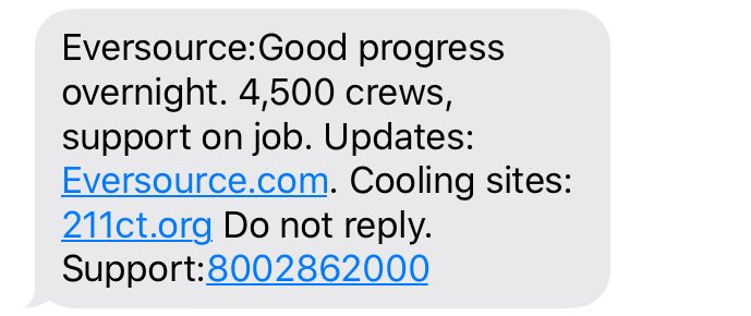 jbosavage's tweet photo. Good progress?? Branchville Rd. and Rt. 7 still no power. Six days. Out of touch CEO seems to write ⁦@EversourceCT⁩ Tweets. https://t.co/hG0YwDHXat