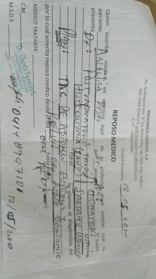 MarianelaY's tweet photo. tuiteros en esta oportunidad quiero pedirles ayuda RT se trata d 1 vecina esta muy mal d salud y necesita q la operen d emergencia tiene1 tumor en ls ovarios y le mandaron a hacer 1 tomografía abdominal y pélvica con 2 contraste y pre operatorios y no tienen recurss @dcabellor 🙏 https://t.co/8TguFZX20c