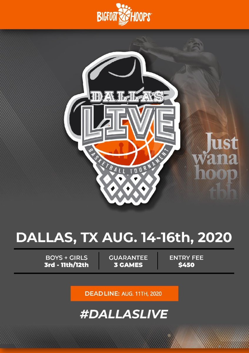 BigfootHoops's tweet photo. It’s time⏰ #DallasLive is THIS WEEKEND‼️ Secure your spot NOW for a chance to play against the elite competition from around the country🔥
Register here: https://t.co/IH6erkks1c https://t.co/uhKyb7De0Q