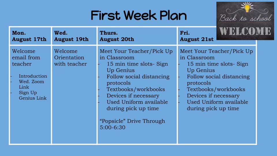 SFA_Falcons's tweet photo. The 1st day of school is 9 days away! Check out the schedule for the first weeks of school. We can't wait to see everyone! #SFArocks #GoFalcons https://t.co/my8MrUQ8jI