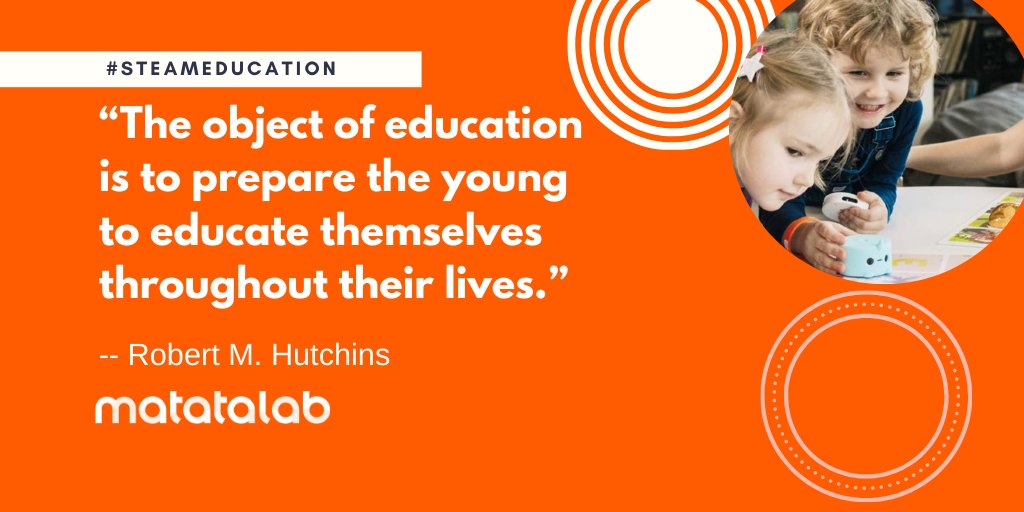 MatataStudioEDU's tweet photo. βThe object of education is to prepare the young to educate themselves throughout their lives.β-- Robert M. Hutchins
#matatalab #childeducation #stem #stemeducation #kidsathome #funscienceforkids #kidslearningtoys #parenting ##summerholidays #kidsathomeproject #codingforkids https://t.co/pITIEsvv20