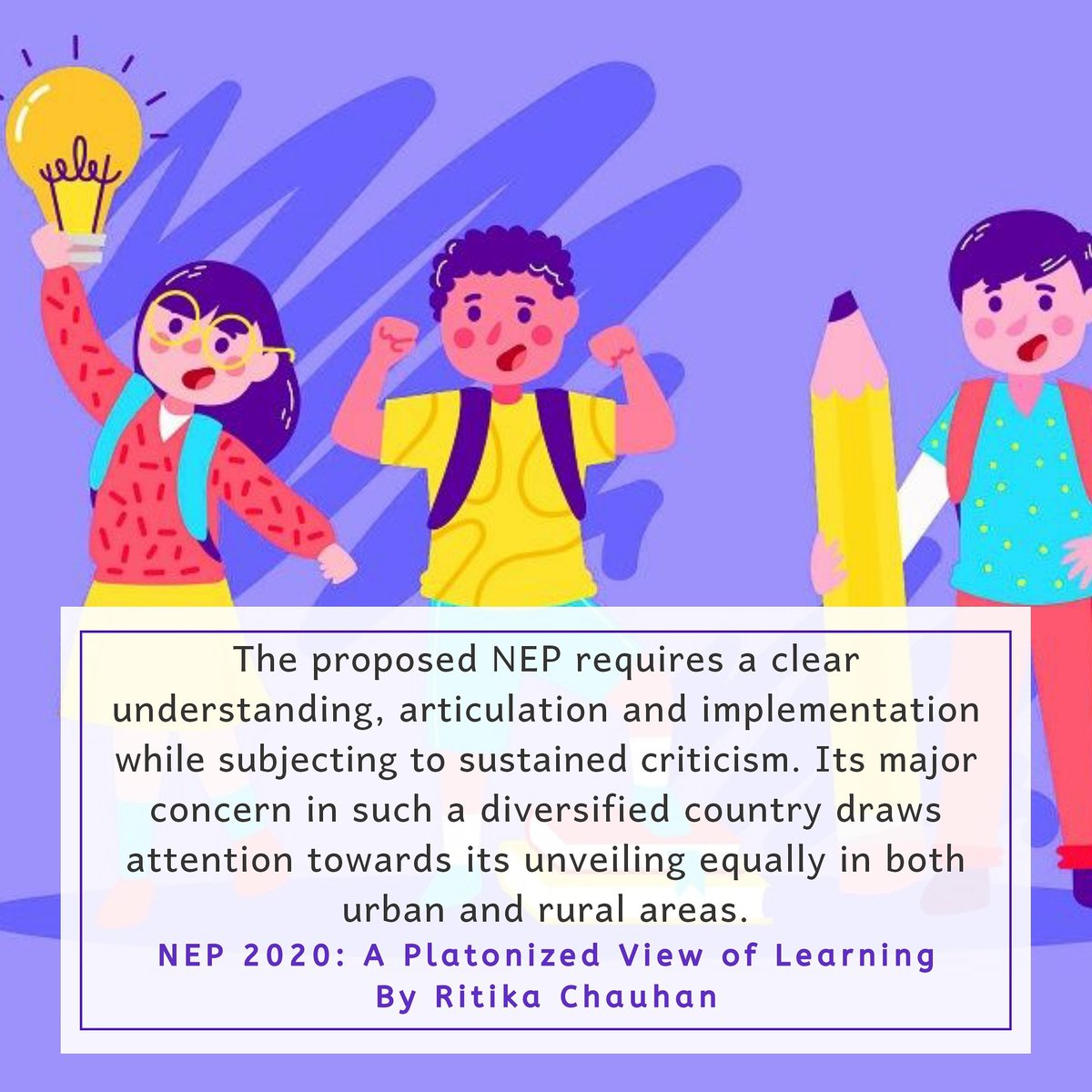 Tarseel1's tweet photo. Read it on the blog 👇
https://t.co/hmBUVZK2FG
NEP 2020: A Platonized View of Learning
-By Ritika Chauhan
#NEP2020 #educationpolicy2020 #education #educationmatters #nationaleducationpolicy
#Tarseel https://t.co/OeajTp3RVa