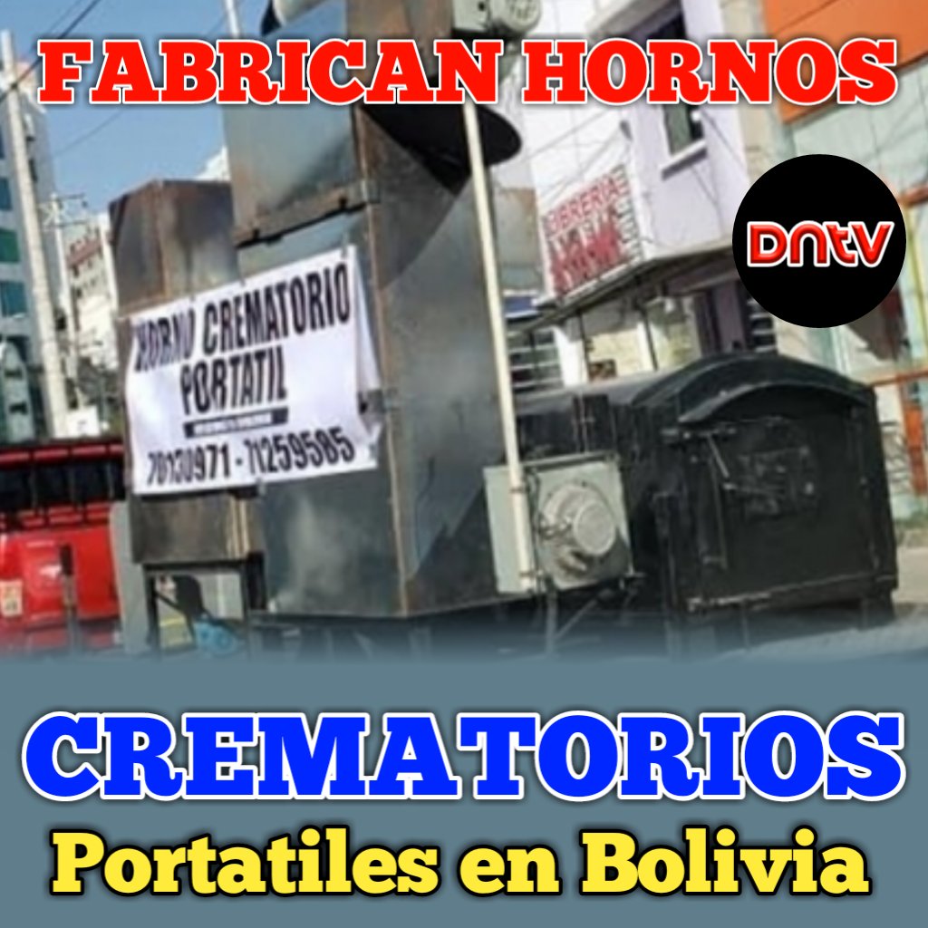 FABRICAN HORNOS CREMATORIOS PORTÁTILES, ANTE EL COLAPSO DE LAS FUNERARIAS EN BOLIVIA.
Empresarios bolivianos fabricaron hornos crematorios portátiles, ante el aumento de fallecidos y colapso del sistema funerario del país.

facebook.com/10573278432493…