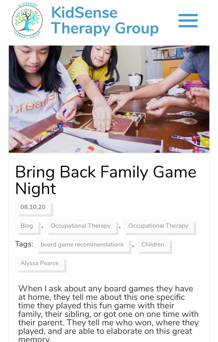 KidSenseTherapy's tweet photo. Check out latest blog on KidSense Website written by Therapist Ms. Alyssa.
https://t.co/9eMVQFypgT
#kidsensetherapygroup
#pediatrics #pediatrictherapy
#familygamenight #boardgames
#occupationaltherapy
#quarantine #makingmemories
#occupationaltherapist #ot #kidgiftideas #otgames https://t.co/FYiJkhuEyp