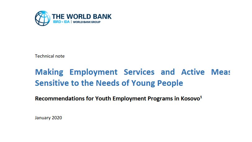 This list of recommendations comes from our work with  @WorldBankECA in  #Kosovo. Full report:  http://documents1.worldbank.org/curated/en/273531592973030076/pdf/Making-Employment-Services-and-Active-Measures-Sensitive-to-the-Needs-of-Young-People-Recommendations-for-Youth-Employment-Programs-in-Kosovo-Technical-Note.pdfBig thank you to the local youth serving organizations for sharing their experience. And to  @BardhaAjeti for collecting many wonderful good practice examples. 2/n